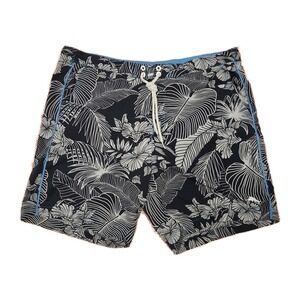 Men's TOMMY BAHAMA RELAX Black & Gray Swim Shorts Trunks Bathing Suit Size L
